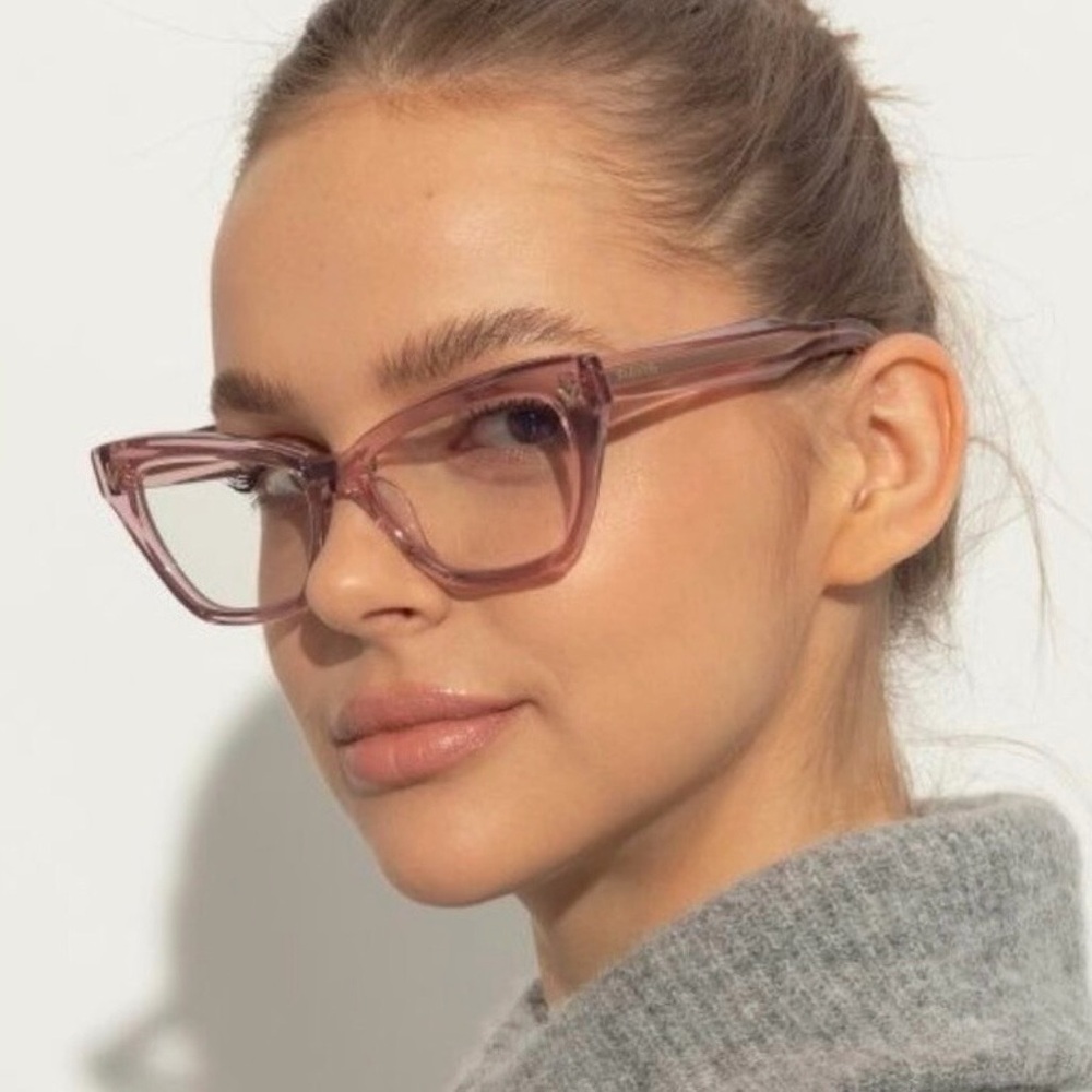 New! Valentino TALE VLX 140C, Chic Pink Cat-Eyeglasses, Authentic